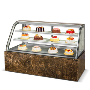 R&Luxury double arc rear sliding door three-layer cake display cabinet