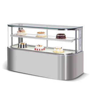 R&Rounded stainless steel double-layer cake display cabinet
